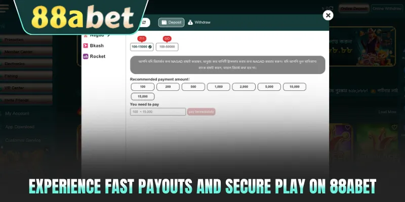 Experience fast payouts and secure play on 88ABET