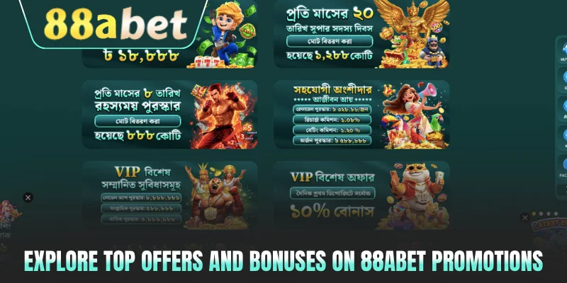 Explore top offers and bonuses on 88ABET Promotions