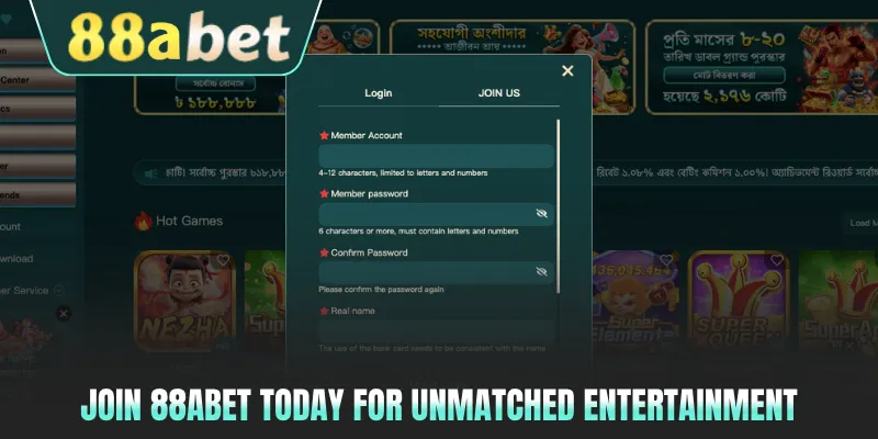 Join 88ABET today for unmatched entertainment