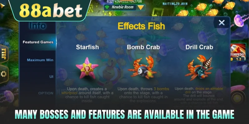 Many bosses and features are available in the game