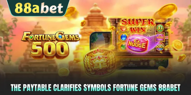 The paytable clarifies symbols Fortune Gems 88ABET